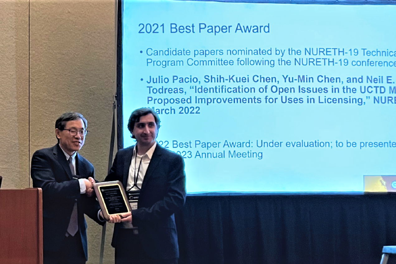SCK CEN - Julio Pacio - Price American Nuclear Society - Best Paper Award (2022) SCK CEN - Julio Pacio - Price American Nuclear Society - Best Paper Award (2022)