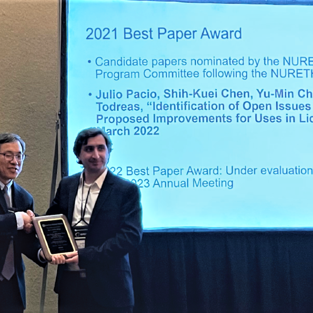 SCK CEN - Julio Pacio - Price American Nuclear Society - Best Paper Award (2022)